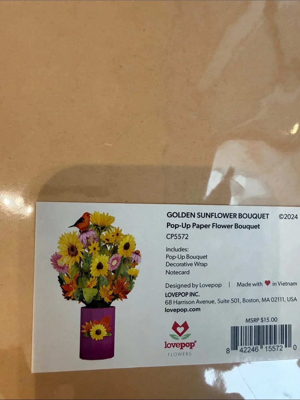 Love Pop “Golden Sunflower Bouquet” Pop-Up Paper Flower Bouquet